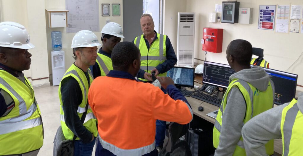 Meeting with the technical team in the control room of a wind farm