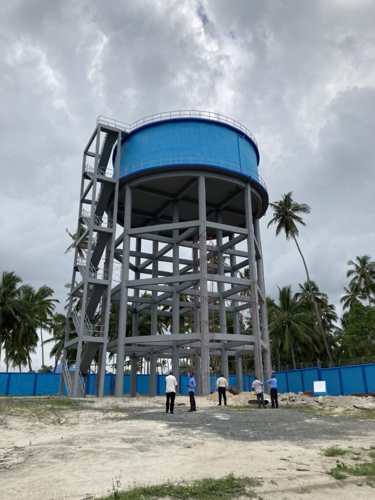 Newly built water tower on Pemba island
