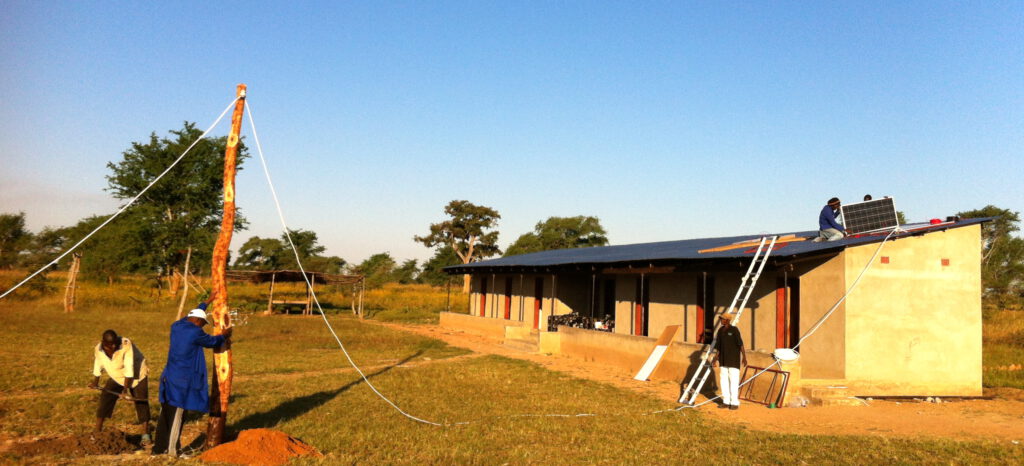 Start of the installation of a solar system at a school for the blind in Zambia
